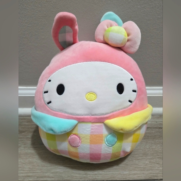 Squishmallows Hello Kitty Easter Bunny Plush Toy Sanrio Kellytoy Pink 10" Gift - Picture 1 of 7